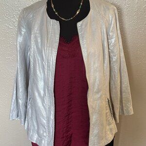 Chico's Silver Metallic Jacket, Size 00 (Size 2) Bundle and save 30% off
